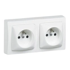Double Prise 2P+T - Précâblé - Blanc LEGRAND