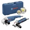 BOSCH MACHINES Duo Meuleuses BOSCH Professional 0615990H5R (GWS 22-230 JH + GWS 7-125) + 2 Disques Diamant