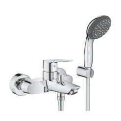 Ensemble Mitigeur Bain/douche START + Set De Douche Vitalio GROHE 23413002 Douchette, Flexible Et Support Mural - Chrome
