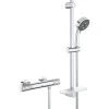 Ensemble Thermostatique PRECISION FEEL GROHE 34791000 Douchette 3 Jets + Barre 60 Cm - Chrome