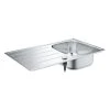Évier K200 GROHE 31552SD1 1 Bac + 1 égouttoir - Inox -Grohe Shop evier k200 grohe 31552sd1 1 bac 1 egouttoir inox