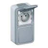 Interrupteur Va-et-vient + Prise 2P+T - Gris LEGRAND -Grohe Shop interrupteur va et vient prise 2pt gris legrand