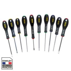 Jeu De 10 Tournevis STANLEY FATMAX électricien + Mécanicien - Phillips + Pozidriv + Torx
