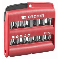 Jeu De 28 Embouts De Vissage FACOM E.120PB Avec Fente/PH/PZ/TORX/6 Pans
