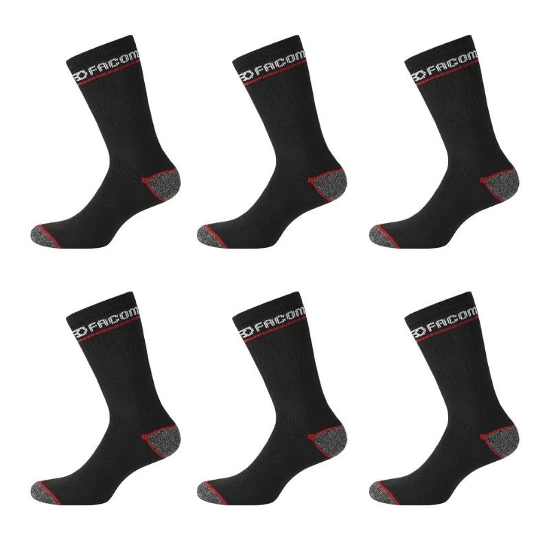 FACOM EPI Lot De 6 Paires De Chaussettes Longues De Travail FACOM FX/1/CHSX6/RED Homme 3 FACOM EPI Lot De 6 Paires De Chaussettes Longues De Travail FACOM FX/1/CHSX6/RED Homme
