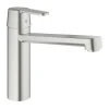 Mitigeur évier GET GROHE 30196DC0 Monocommande - Bec Droit - Supersteel -Grohe Shop mitigeur evier get grohe 30196dc0 monocommande bec droit supersteel