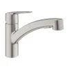 Mitigeur évier START GROHE 30307DC1 QuickFix Plus - Bec Bas - Douchette 2 Jets - Rotation 90° - Inox Brossé -Grohe Shop mitigeur evier start grohe 30307dc1 quickfix plus bec bas douchette 2 jets rotation 90 inox brosse
