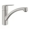Mitigeur évier START GROHE 32441DC2 QuickFix Plus - Bec Bas- Rotation 140° - Inox Brossé -Grohe Shop mitigeur evier start grohe 32441dc2 quickfix plus bec bas rotation 140 inox brosse