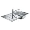 Pack Cuisine Complet GROHE 31550SD0 évier Inox 1 Bac + égouttoir & Mitigeur Bec Bas - Chrome -Grohe Shop pack cuisine complet grohe 31550sd0 evier inox 1 bac egouttoir mitigeur bec bas chrome
