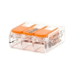Pack De 100 Bornes De Connexion Rapide à Levier WAGO 3 Entrées Fil Souple Et Rigide - S221