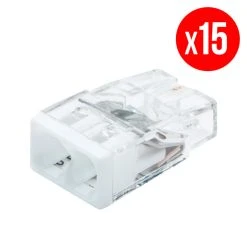 Pack De 15 Bornes De Connexion Rapide à Levier WAGO 2 Entrées Fil Rigide - S2273