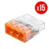 Pack De 15 Bornes De Connexion Rapide à Levier WAGO 3 Entrées Fil Rigide - S2273 -Grohe Shop pack de 15 bornes de connexion rapide a levier wago 3 entrees fil rigide s2273