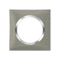 Plaque Céliane - 1 Poste - Carré - Inox + Chrome LEGRAND