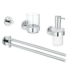 Set De 4 Accessoires Muraux De Salle De Bain ESSENTIALS 2 GROHE 40846001 - Chrome